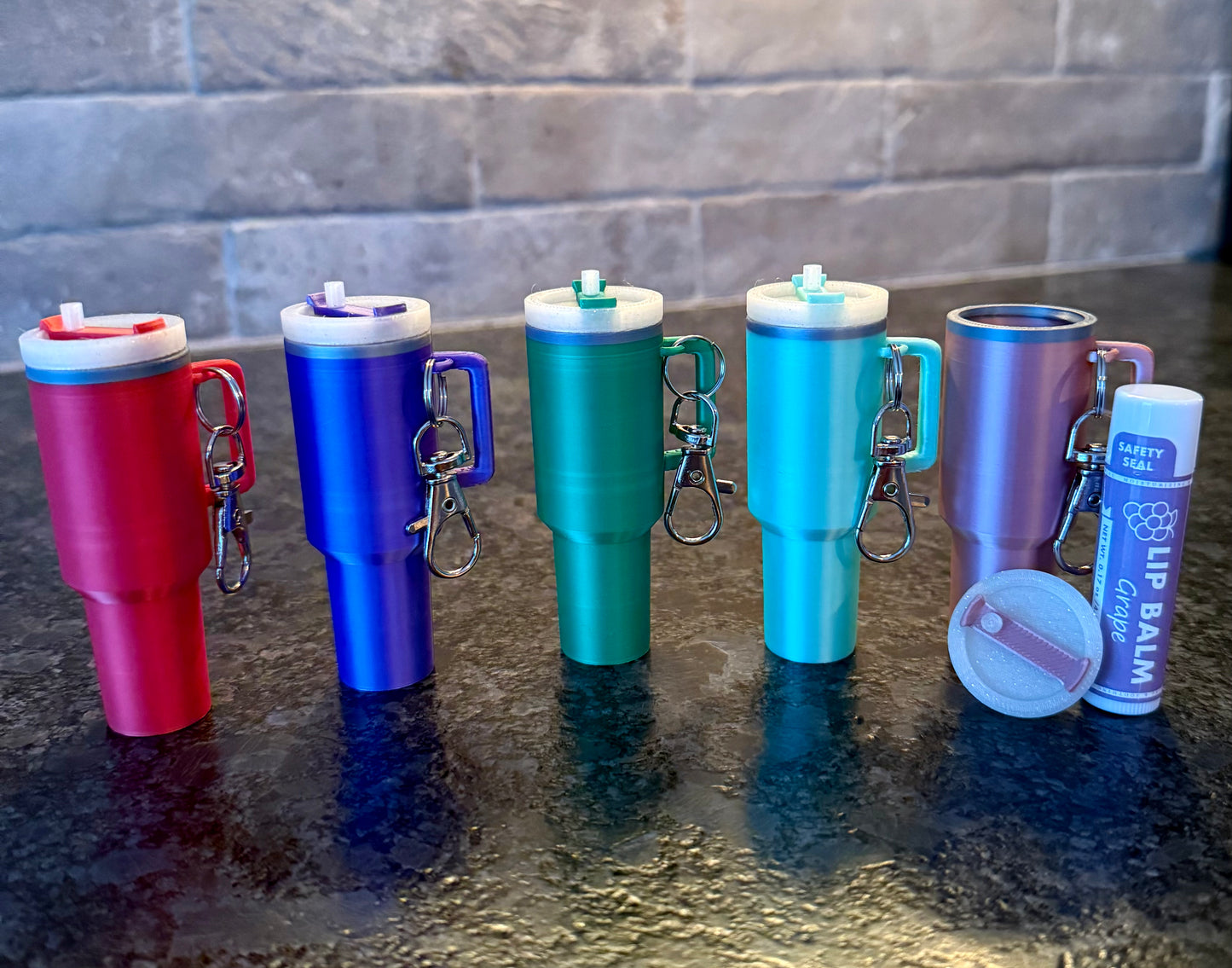 Tumbler Cup Chapstick Holder Keychain
