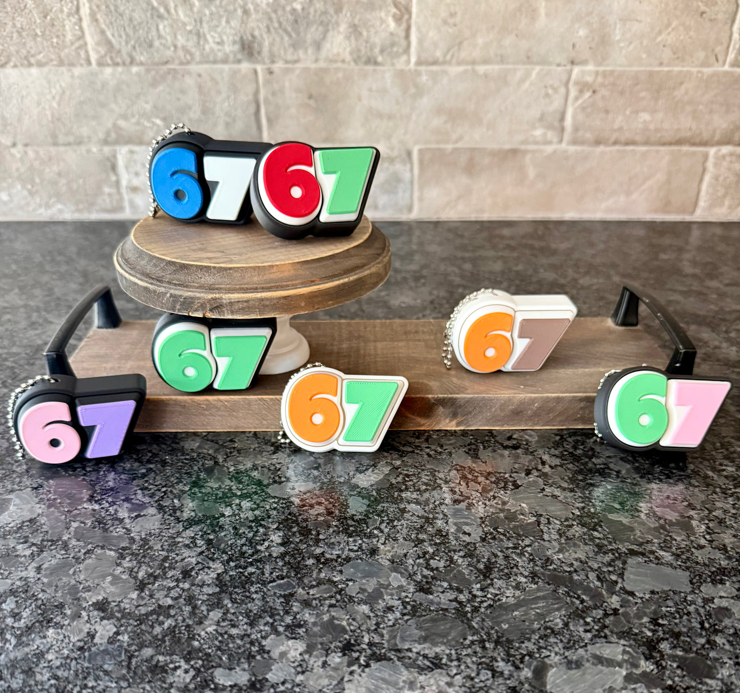 Six Seven 67 Fidget Double Clicker Keychain